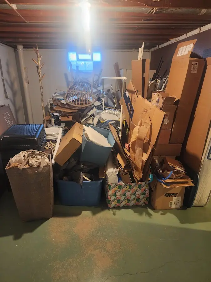 Roll-off dumpster container at job site for 6 Yard Dumpster Rental in Itasca